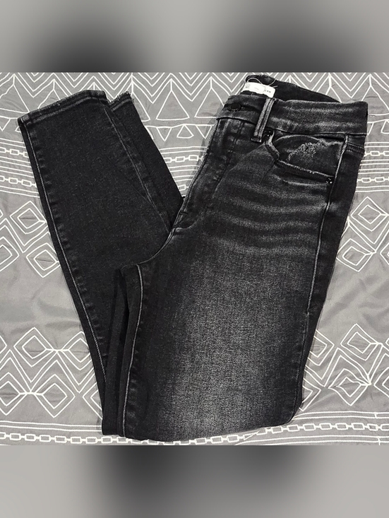 Good American Denim - Good American Good Waist Black Cropped Distressed Skinny Jeans Size 4/27